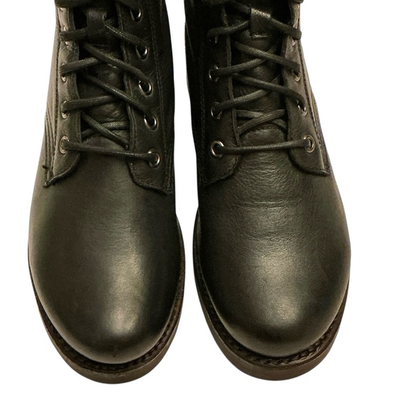 FRYE Veronica Flex Black Leather Combat Boot Size 6.5 Lace-ups - Picture 6 of 16